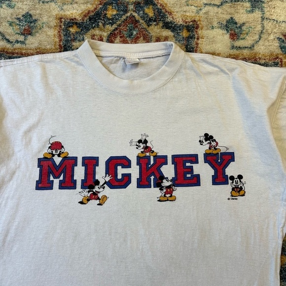 Vintage Disney Mickey Mouse Spellout T-shirt Size XL - Picture 4 of 5